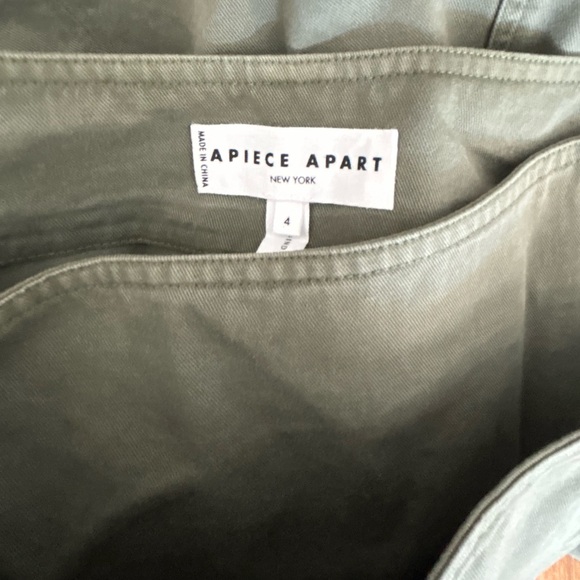 Apiece Apart Lahiri Wrap Skirt Thyme Green Cotton Midi Skirt Size 4 Straight - Picture 5 of 5